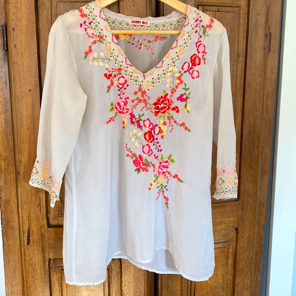 Johnny Was embroidered tunic